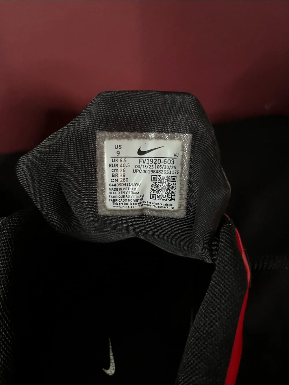 Nike Men’s Red and Black Athletic Sneakers with Silver Swoosh